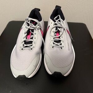 Nike Kids Air Zoom Sneakers Light Gray with Pink Accents